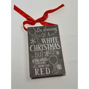 Primitives I'm Dreaming Box Chalk Sign Wooded Christmas Decoration 10x6.5"